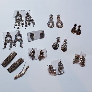 Bundle of costume diamond earings
